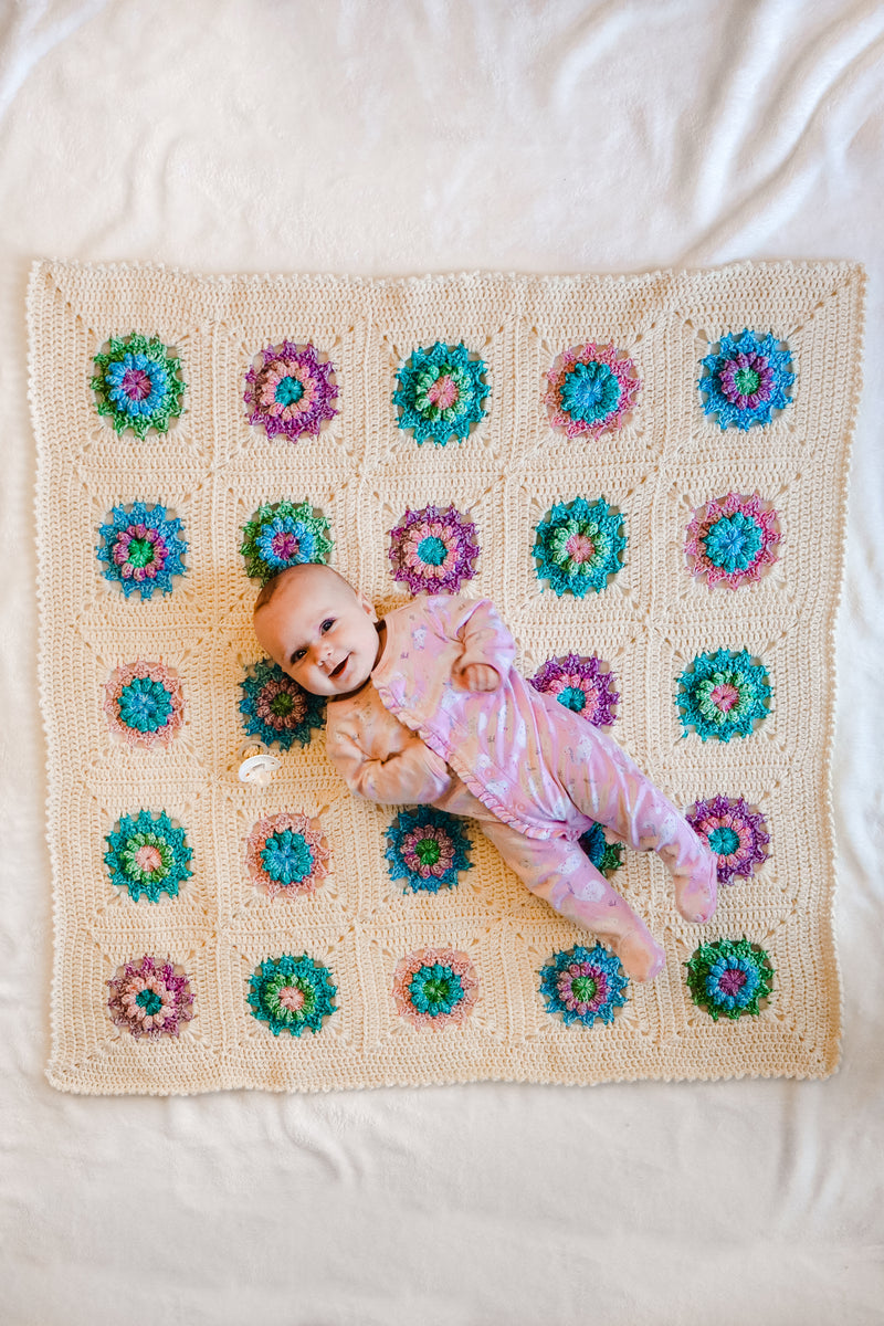 Flower Market Baby Blanket Crochet Pattern – Knits 'N Knots Winnipeg
