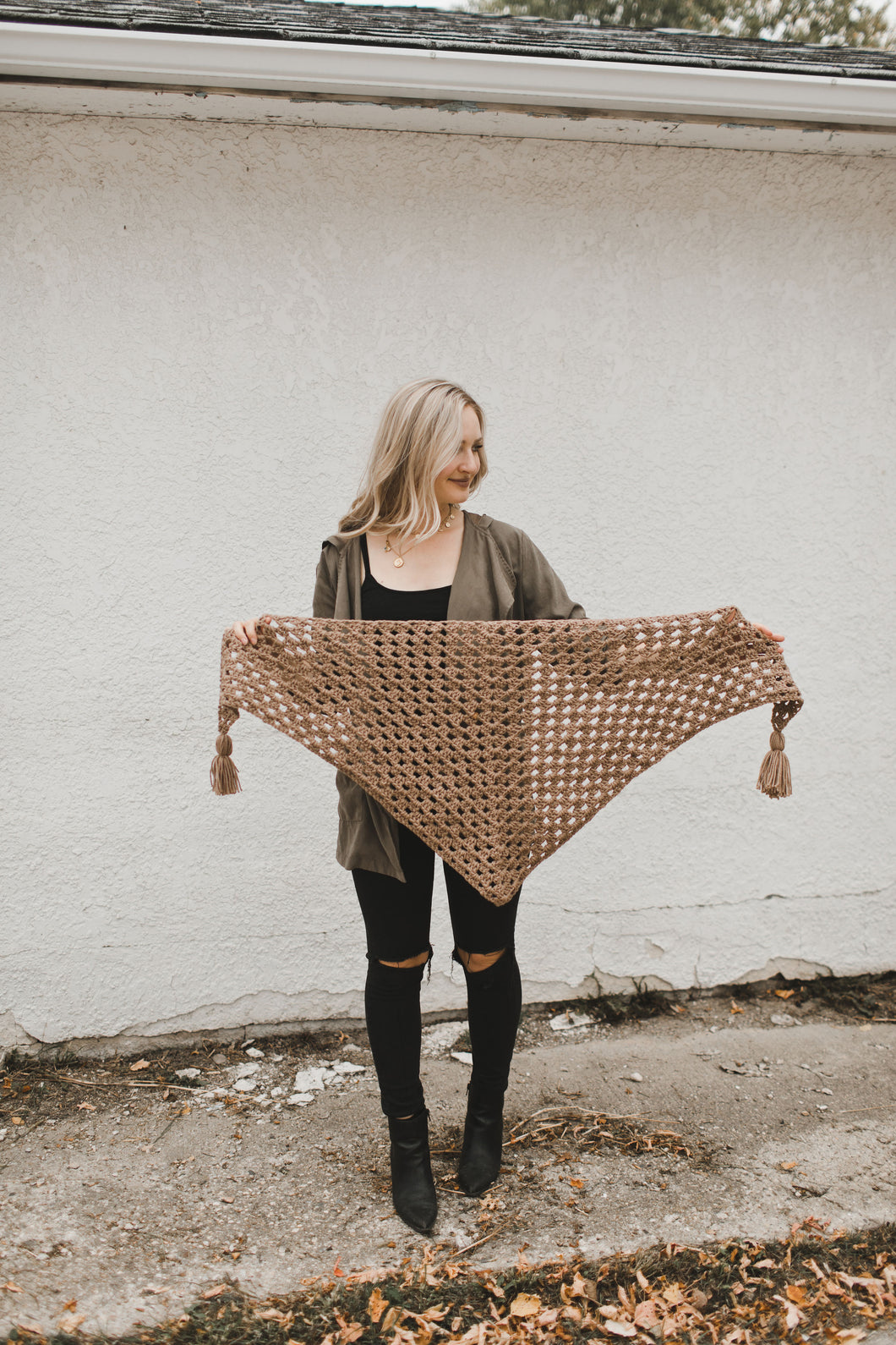 Granny Cluster Triangle Scarf (Original 2018 Pattern Design Sample)