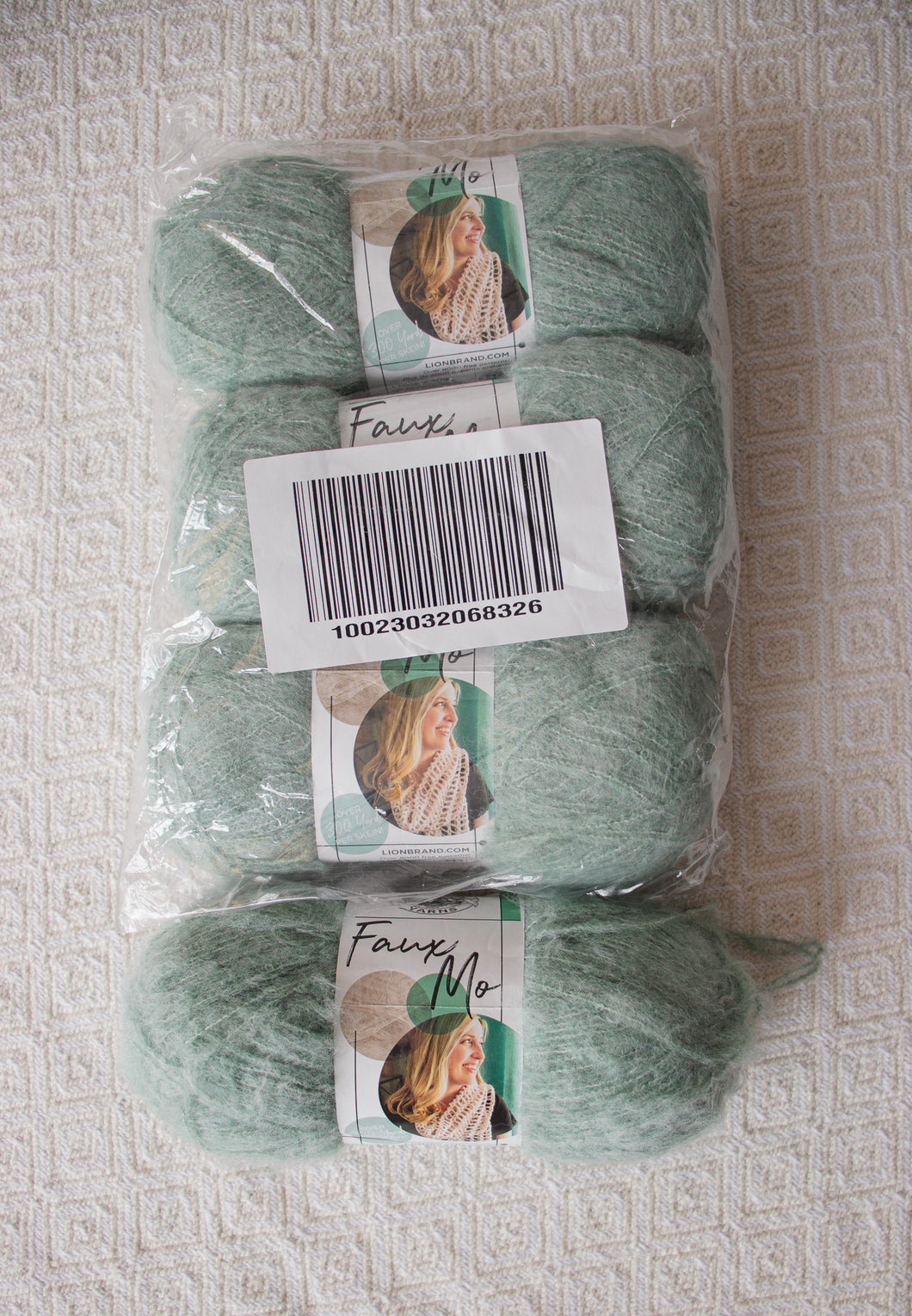 Lion Brand Faux Mo Yarn Bundle - Sage (4 skeins)
