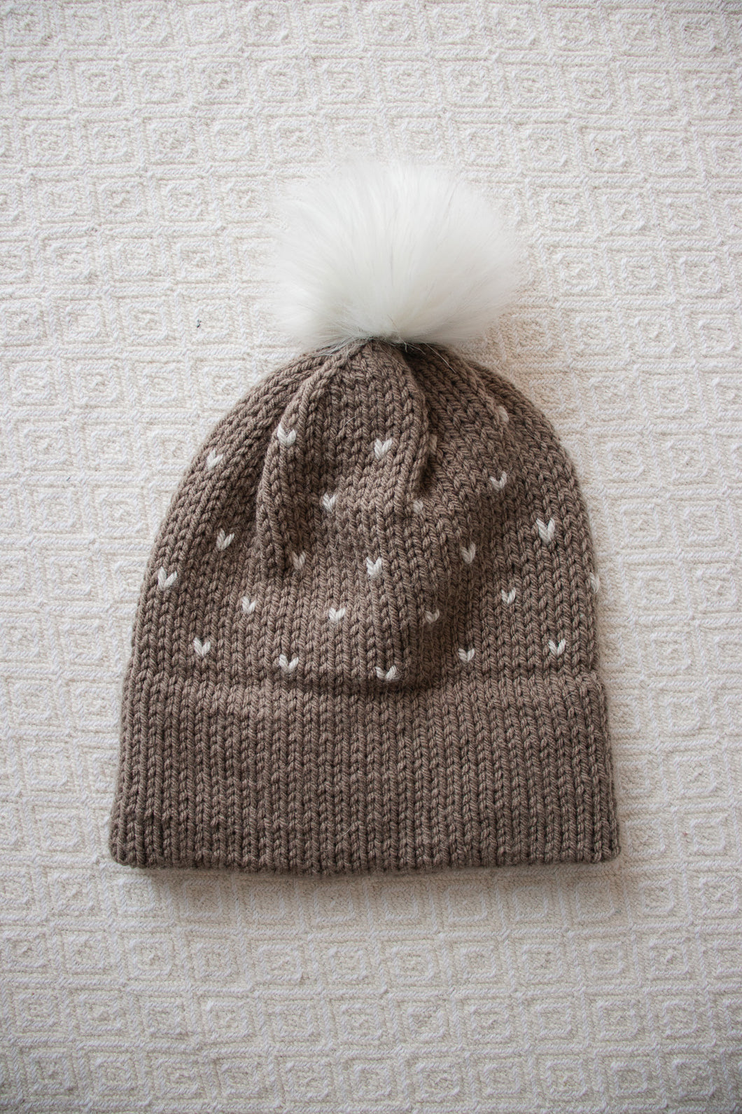 Tiny Hearts Double Brim Hat - Taupe