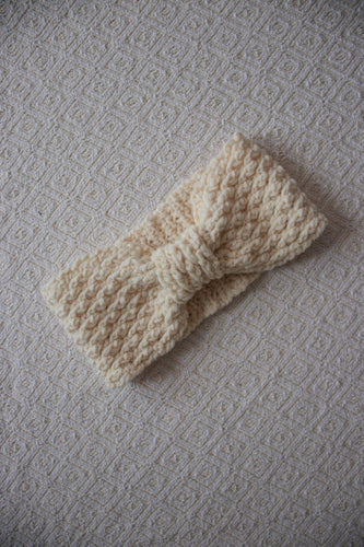 Whittier Headband in Cream (Original Pattern Design Sample)