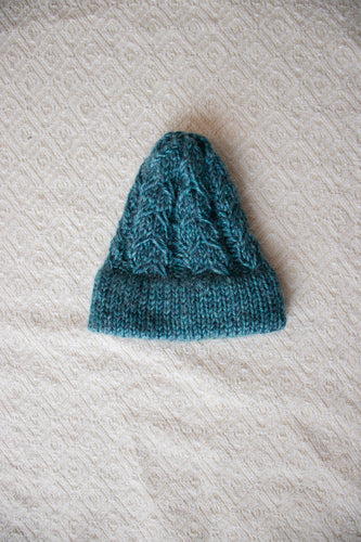 Double Brim Cabled Hat - Newborn Size