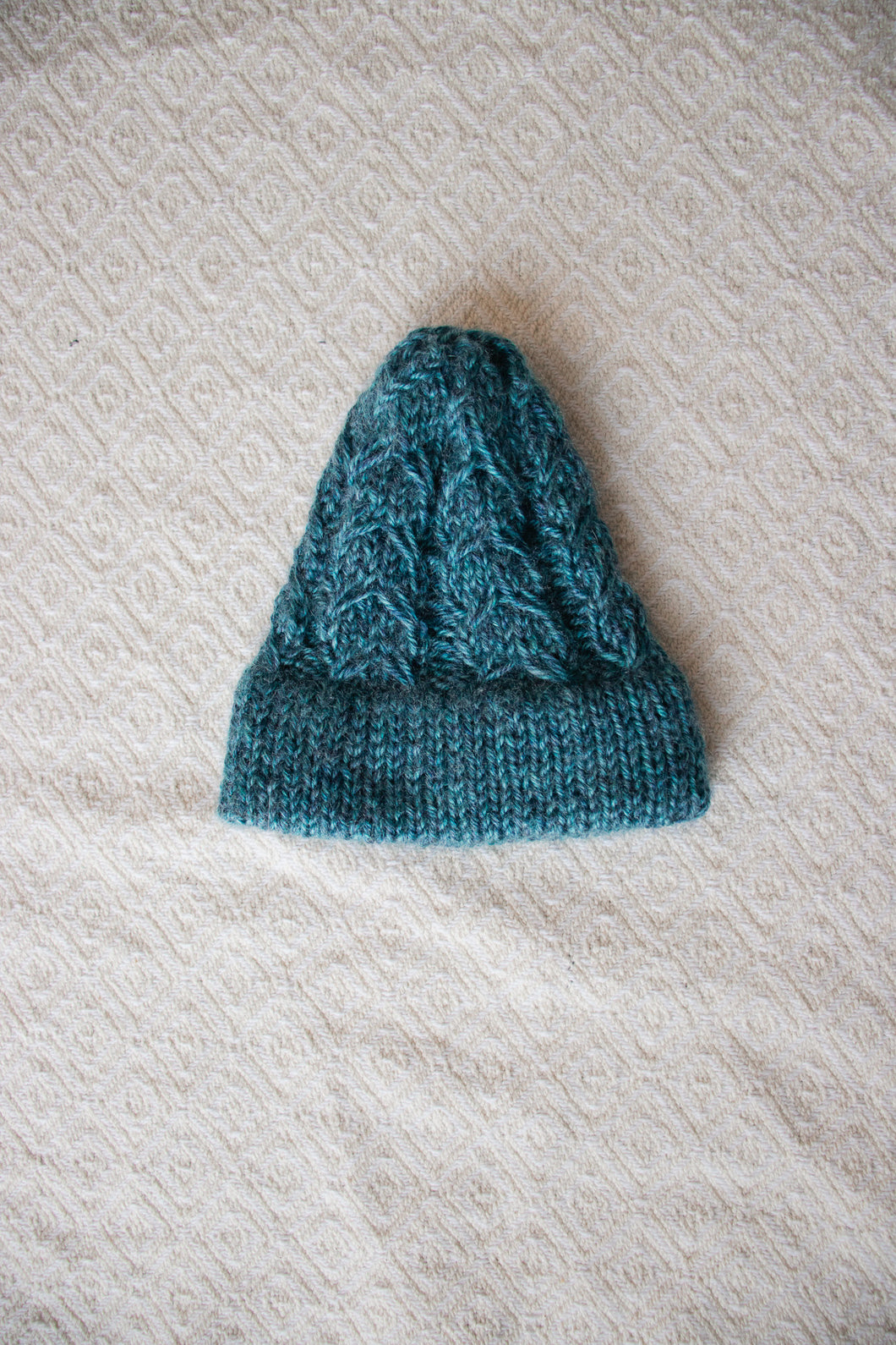 Double Brim Cabled Hat - Newborn Size