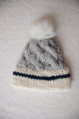 Double Brim Hat - Sock Monkey (Navy Stripe)