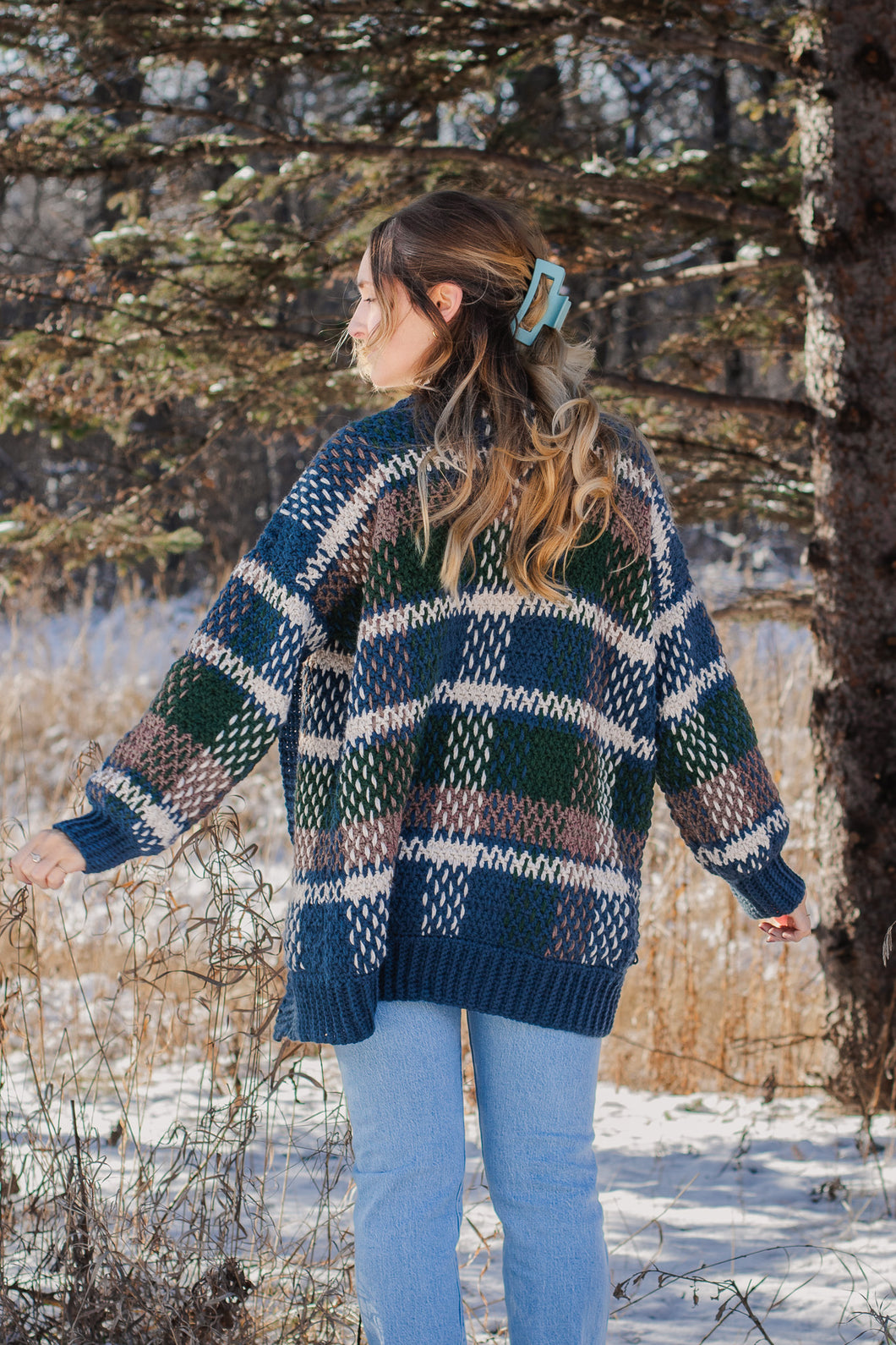 Plaid Cardigan Crochet Pattern